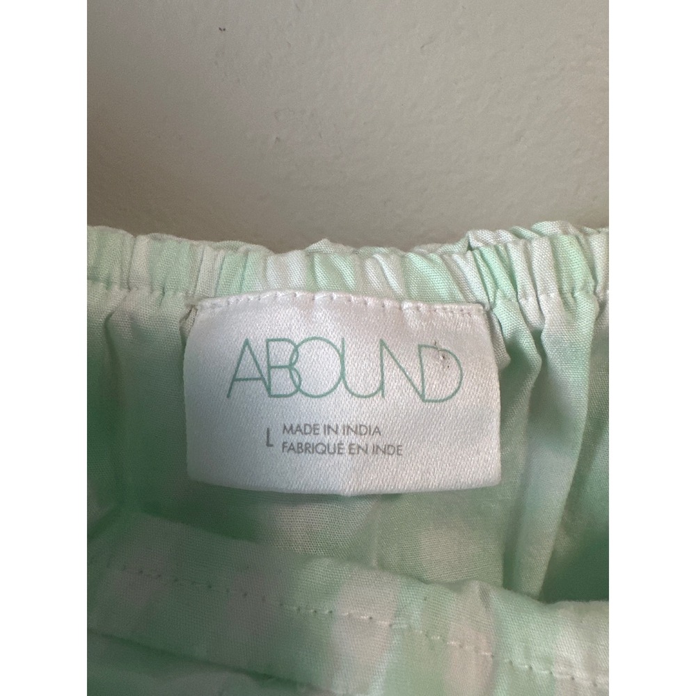 Abound Mint Green Gingham Off The Shoulder Ruffle Cotton Blouse Large - Picture 4 of 8
